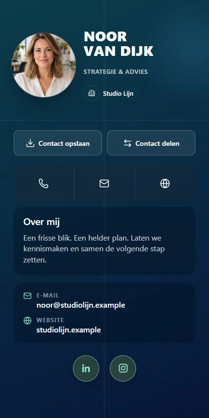 Digitale kaart van Noor van Dijk, Studio Lijn, Strategie en advies